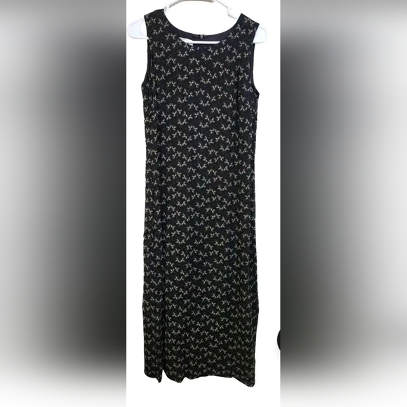 Talbots womens long black & tan maxi dress size 6 - Picture 1 of 5